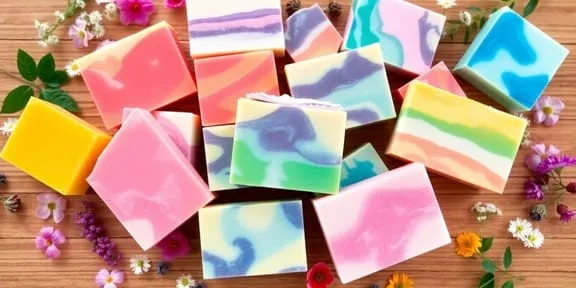 colorful soap on the table