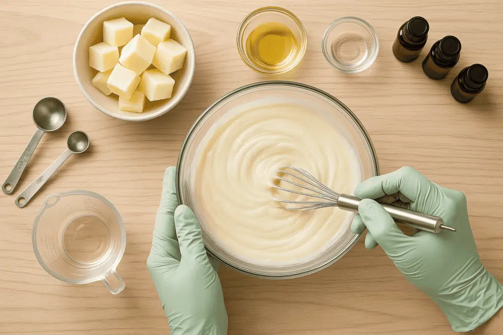 Mixing Lye and Goat Milk