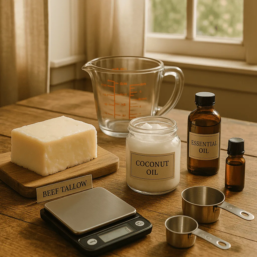 ingredients for liquid tallow soap