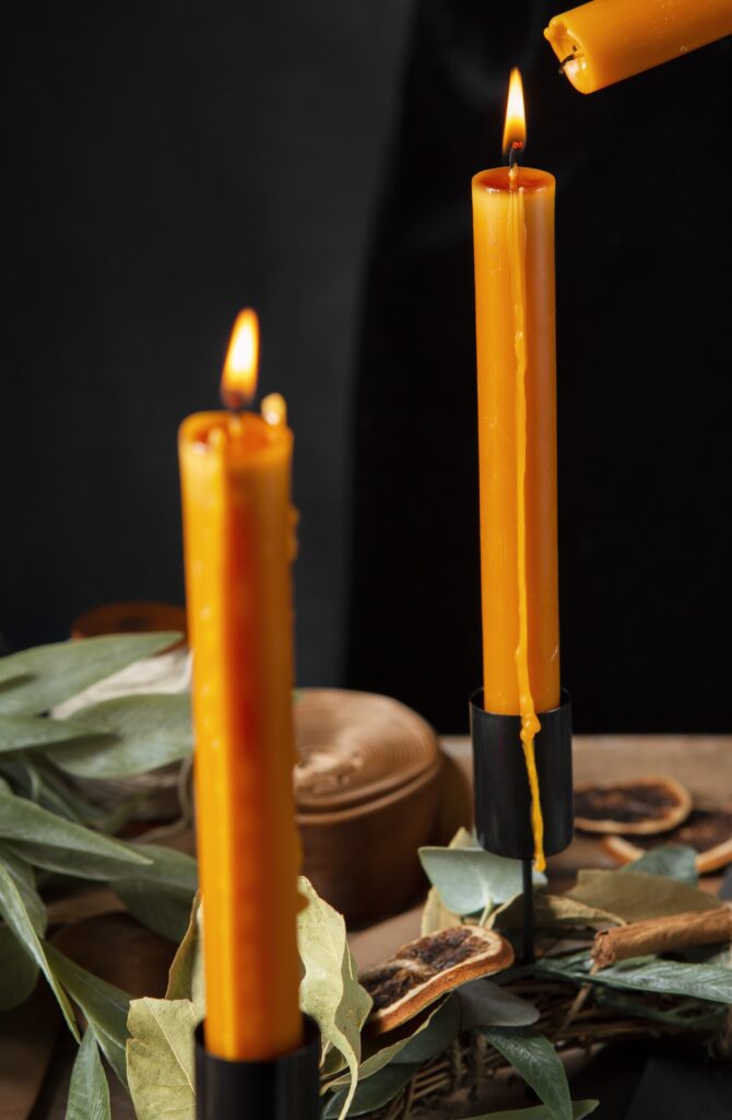 beeswax taper candles